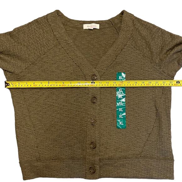 Two By Vince Camuto Cotton Blend Green Button Front Jacket Size X-large - Picture 4 of 4